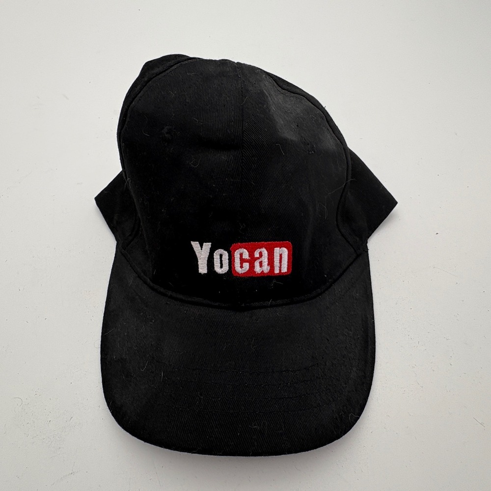 Yocan Embroidered Logo Baseball Cap Black Adjustable Hook and Loop Strap Hat